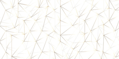 Abstract of simple golden line triangle pattern geometric background. Seamless geometric polygonal repeatable pattern swatch background, Trendy design vector background for web backdrop orpaper print.