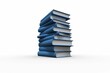 © vectorfusionart - Stack of blue hardcover books is standing on white studio surface and backdrop, flat design