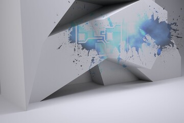 Wall Mural - Splash showing technology interface