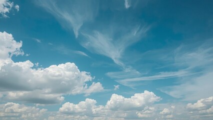 Wall Mural - Blue sky background with tiny clouds. Nature cloud blue sky background.