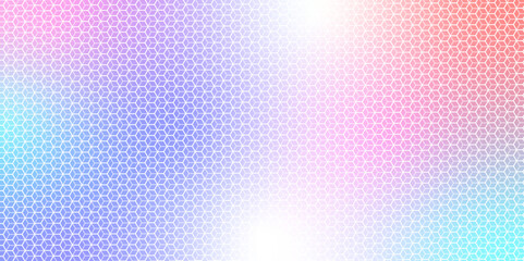 Wall Mural - pastel light hexagon net pattern background. gradient, 3d render artwork. hexagon mosaic background 