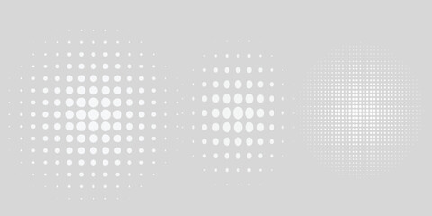 Wall Mural - Dot white gray wave light technology texture background. halftone modern