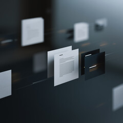 Wall Mural - digital documents: an abstract image that brings the essence of contemporary information management,