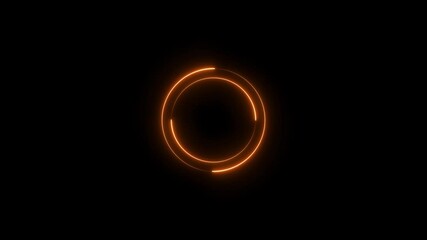 Wall Mural - Neon yellow color circle loading icon background animation 4k video. Glowing neon circle icon background.