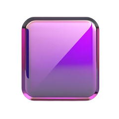 Glossy purple square button digital interface element design