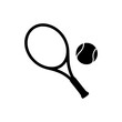 © fr_119 - Tennis racket and ball silhouette icon