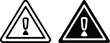 © VEECT STORE - Minimal Warning Triangle Icon – Black Filled Vector with White Border and Exclamation Mark