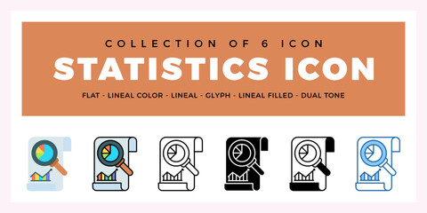 Wall Mural - pack of 6 vector statistics icon