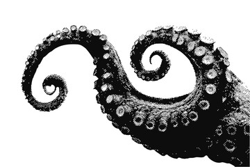 Wall Mural - sea monster tentacle halftone grunge vector design element