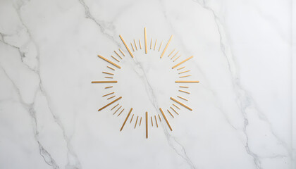 Wall Mural - golden sunburst design on marble background representing summer solstice