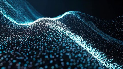 Wall Mural - Blue Particle Light Effect Dynamic Background Material Blue Particle Fluctuation Branch