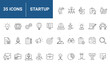 © ricky_and - Start up set of web icons in line style. Business startup icons for web and mobile app. Startup project, development, creative idea, target, innovation, marketing, launch business, strategy and more