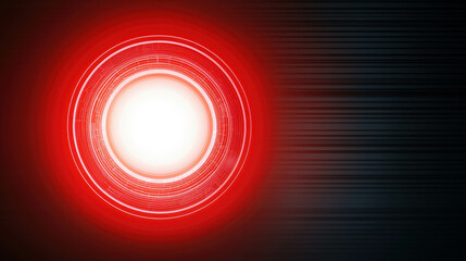 Wall Mural - abstract red light circle with glowing center on dark background, digital art design concept with fu