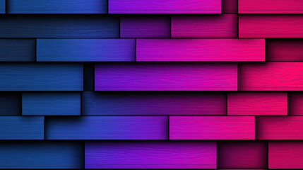 Wall Mural - colorful abstract background of stacked wooden planks in blue and pink tones for modern designs and 