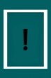 © Imam - Bold black exclamation mark in a white square frame on dark teal background. Minimalist graphic concept for alert, warning, or announcement with clean modern layout.