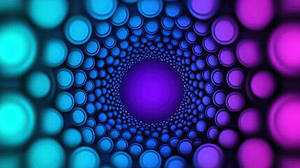 Wall Mural - hypnotic swirl of colorful circular patterns creating a tunnel effect with vibrant purple, blue and 