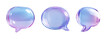 © 소연 박 - set of purple speech bubble 3d icon isolated on white. 3d rendering