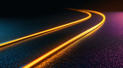 Wall Mural - abstract glowing lines on a dark background showcasing smooth curves and vibrant colors ideal for mo