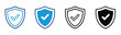© InkSplash - Security Shield Icons: A set of four distinct shield icons, each representing assurance, safety, and protection, signifying a sense of security.