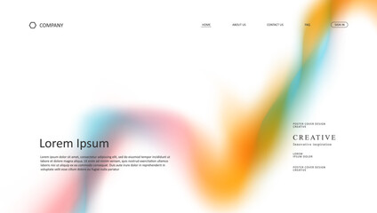 Wall Mural - abstract wave futuristic design of landing page. retro gradient mesh dark concept website design