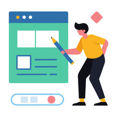 person designing a website interface with a pencil and digital elements