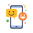 © Riddhi - Happy messaging and positive feedback on a smartphone