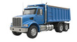 © succsifystd - Blue dump truck isolated on white background.
