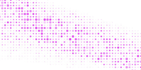 Wall Mural - Light Multicolor, Rainbow vector modern geometrical circle abstract background. Dotted texture template. Geometric pattern in halftone style with gradient.