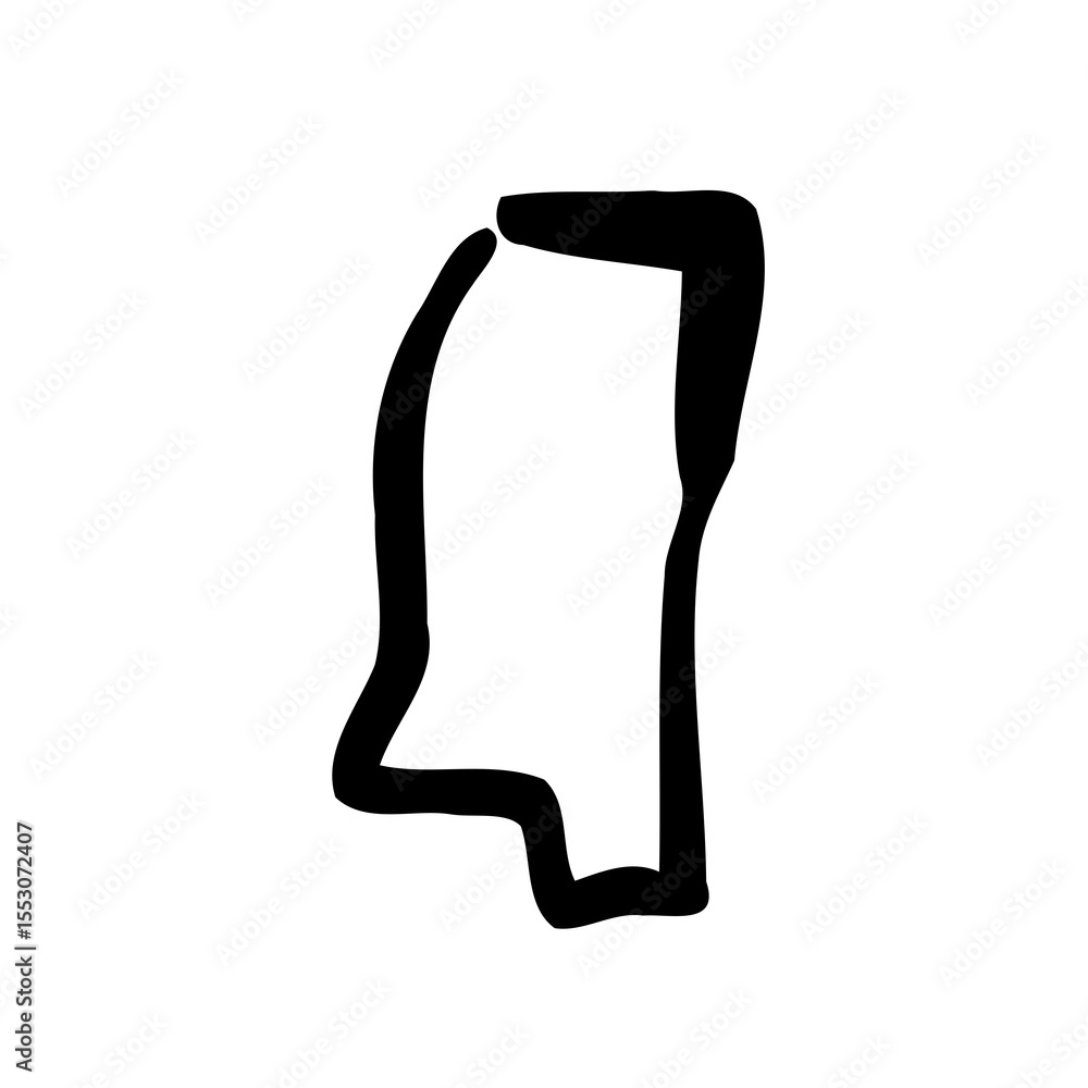 State Simple Icon Mississippi simple logo. State map outline - smooth simplified US state ...