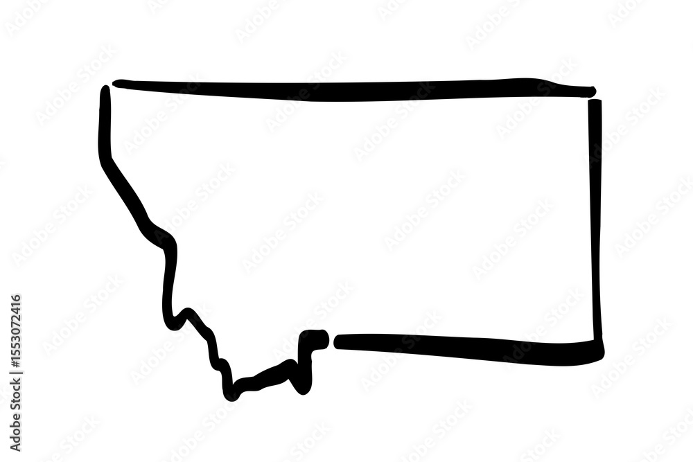 State Background Simple Montana simple logo. State map outline - smooth simplified US state ...