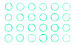 © Mirotvoric - Set of round gradient, pink, purple color round wavy speed and motion lines on white transparent background. Can be used for badges, price tags, labels.