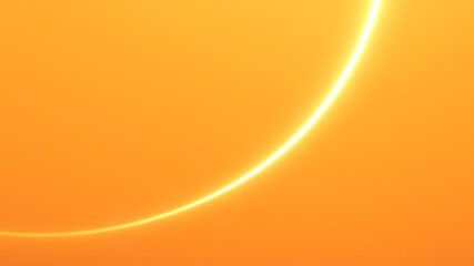 Canvas Print - bright orange background with a glowing white arc light creating a curved line abstract design