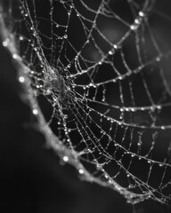 Dew-kissed spiderweb intricate design.