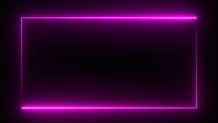 Wall Mural - Neon light rectangle frame border illustration. Neon rectangle frame icon illustration