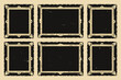 © MdAli - Six vintage frames are arranged in rows on a beige background