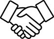 © IshratJahan - handshake icon. Represents agreement, unity, or business partnership in a simple vector format.