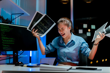 stressed programmers, working overtime, developers feeling frustrated while fixing complex code erro