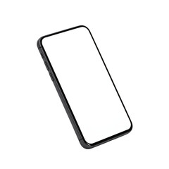Black smartphone mockup isolated on transparent background