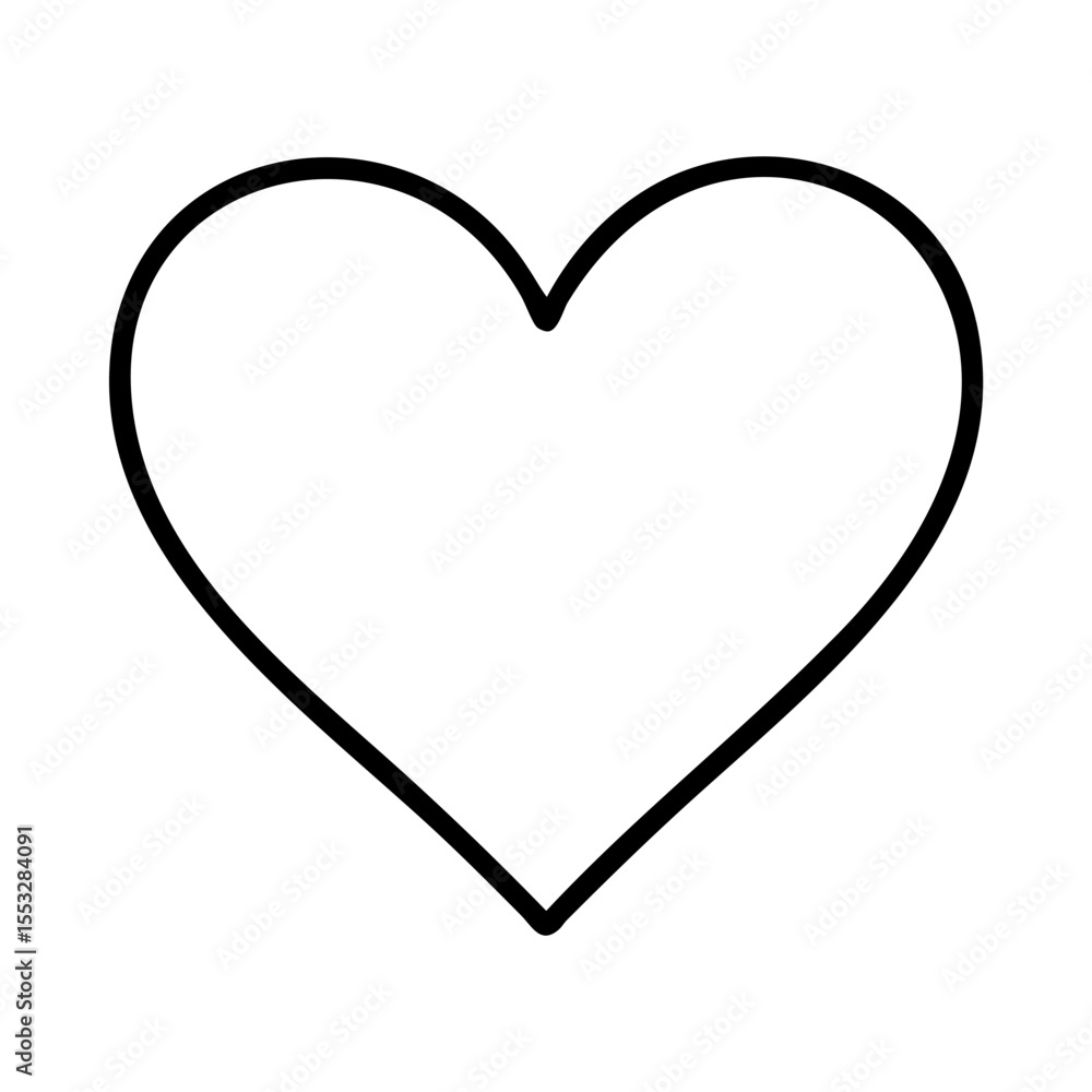Simple outlined heart icon for favorite, like, wishlist, or social engagement UI