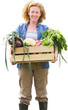© Robert Kneschke - Smiling farmer with vegetables crate standing