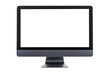 © devdesignnotes - Modern Dark Gray Computer Monitor with a Blank White Screen for Mockup and Display Purposes
