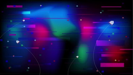 Wall Mural - level up icon pixel art. 8 bit game. retro game. retro futurism sci-fi background. glowing neon grid