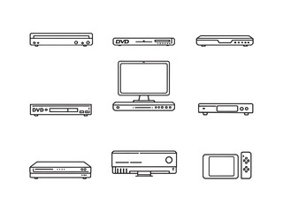 Stylish DVD player contour vector image