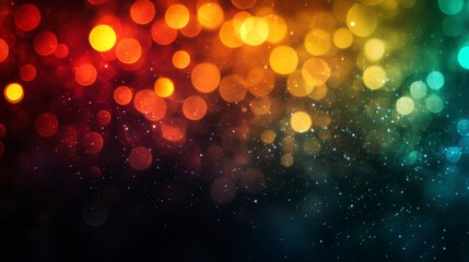 Wall Mural - abstract colorful bokeh lights background with red, orange, yellow, and teal glowing circles and spa