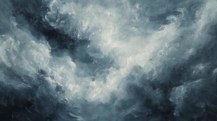 Wall Mural - abstract swirling cloudscape in dark blue and gray tones.