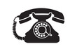 © Kamrunnahar - Vintage Rotary Dial Telephone Silhouette Design - Retro Communication Device
