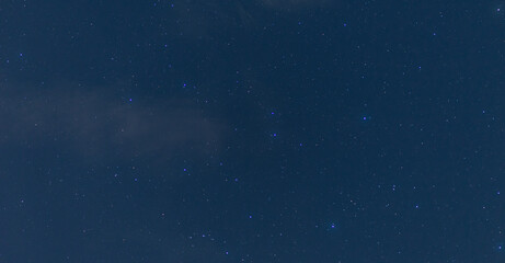 panorama blue night sky milky way and star on dark background.universe filled with stars, nebula and