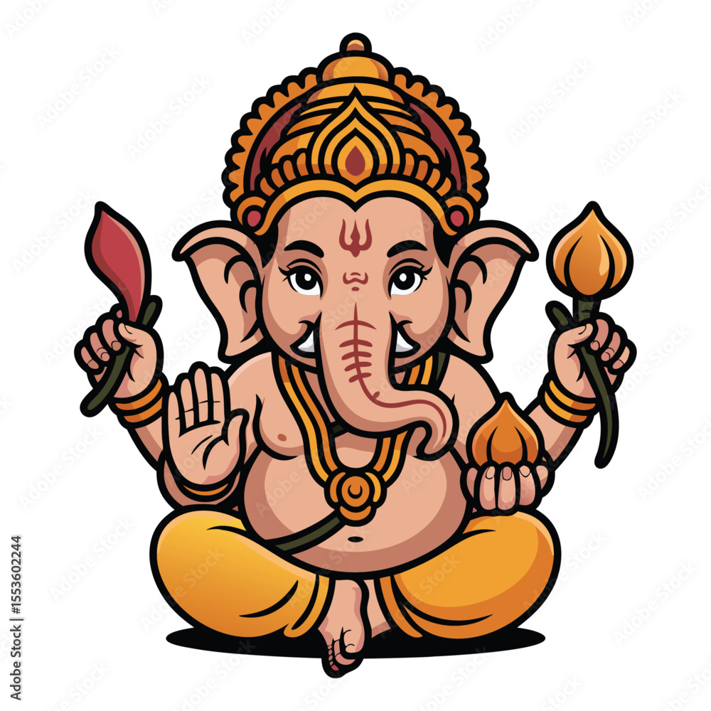 lord ganesha clipart vector art Stock Vector | Adobe Stock, image size:1000x1000