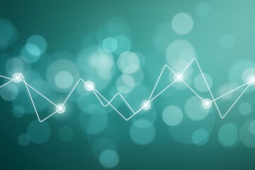 A graph on a blue background with bokeh lights