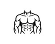 © motiur vector artist - Stylized black and white illustration of a muscular male torso with defined abs